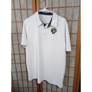 Gradual Golf Polo Shirt White Performance Stretch Men L Eagle w/ golf club logo